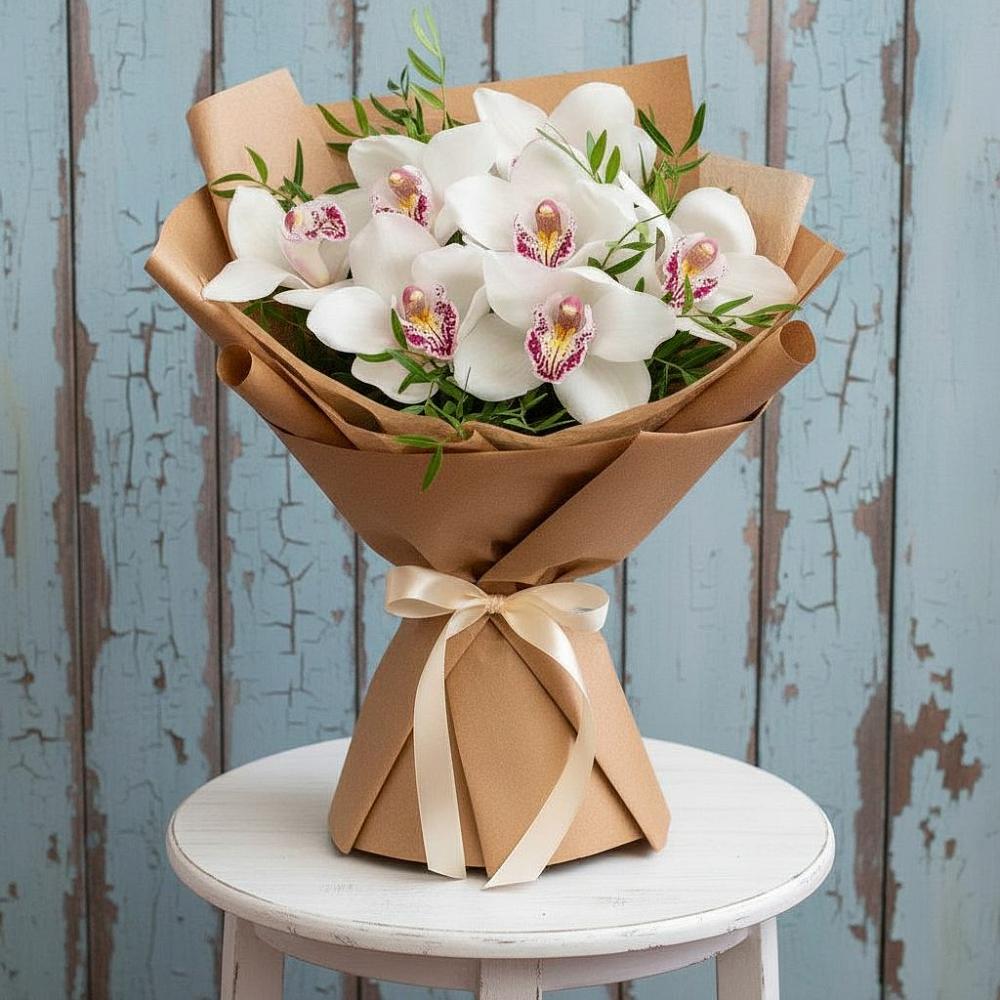 Букет цветов из: Орхидеи и Розы в Каспийске