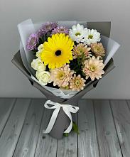 Букет цветов из:  Розы, Герберы и Хризантемы #REPLACE_PRED# Каспийске