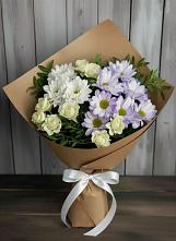 Букет цветов из:  Хризантемы и Розы в Каспийске