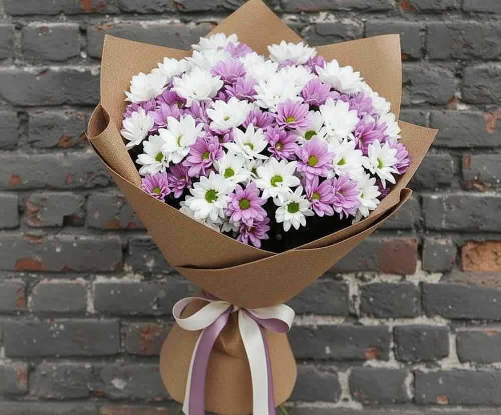 Букет цветов из: Хризантемы в Каспийске