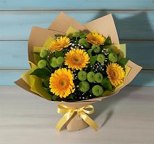 Букет цветов из:  Герберы и Хризантемы в Каспийске