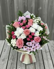 Букет цветов из:  Альстромерии, Гвоздики, Розы и Хризантемы #REPLACE_PRED# Каспийске