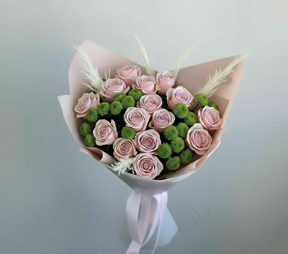 Букет цветов из: Розы и Хризантемы в Каспийске