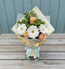 Букет цветов из:  Герберы, Розы и Хризантемы #REPLACE_PRED# Каспийске