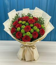 Букет цветов из:  Розы и Хризантемы в Каспийске