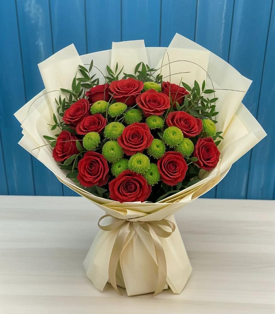 Букет цветов из: Розы и Хризантемы в Каспийске