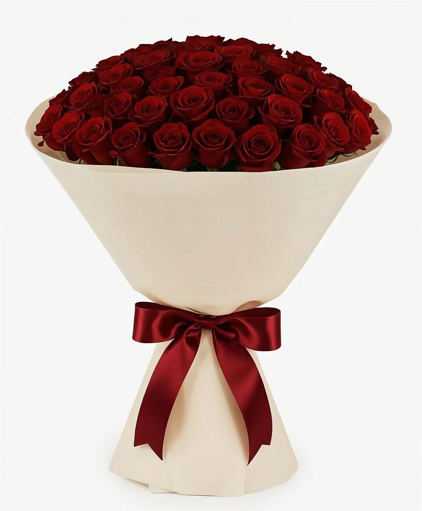 Букет 101 Бордовая роза Блэк Бакарра в Каспийске